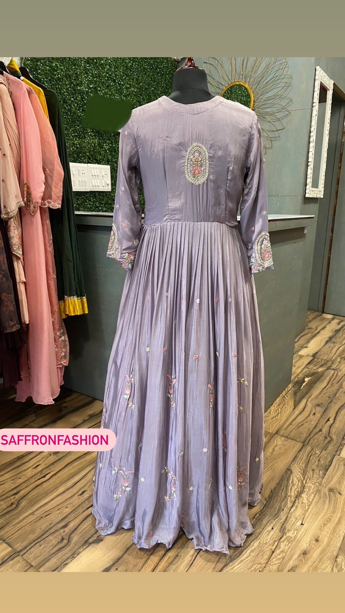 Ruksana partywear gown - Saffronfashionindia