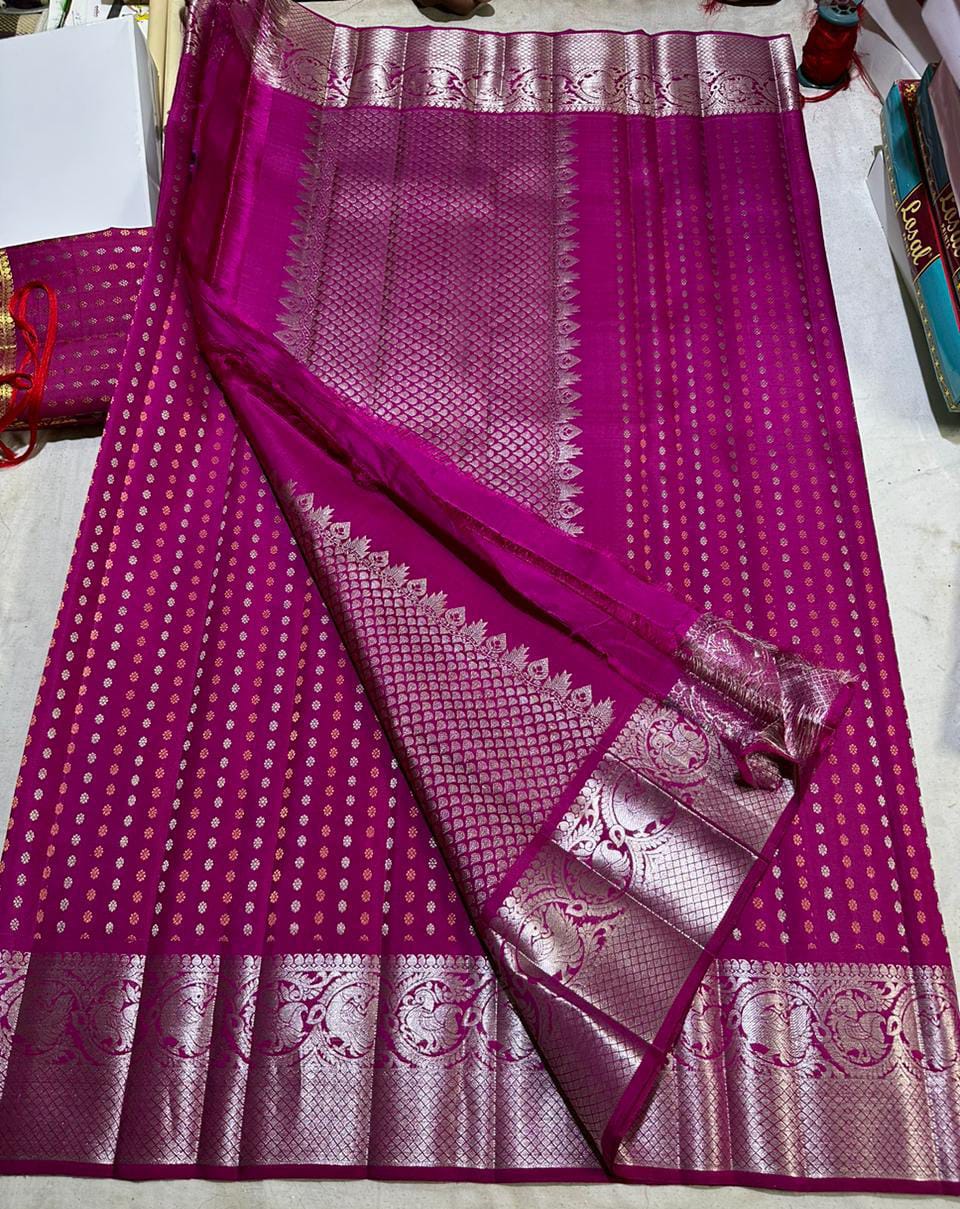 Pink baby Kanchipuram doll dupatta - Saffronfashionindia