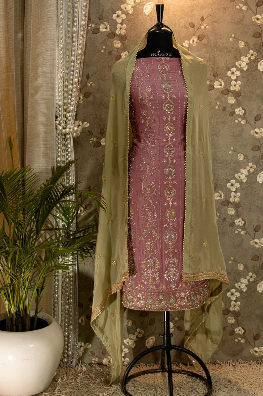 Alishan embroidered salwar suit - Saffronfashionindia