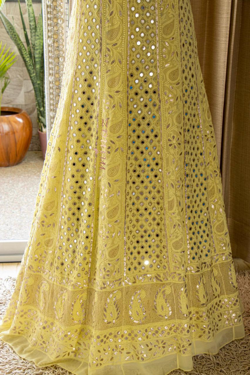 Anarkali inspired gorgette suit - Saffronfashionindia