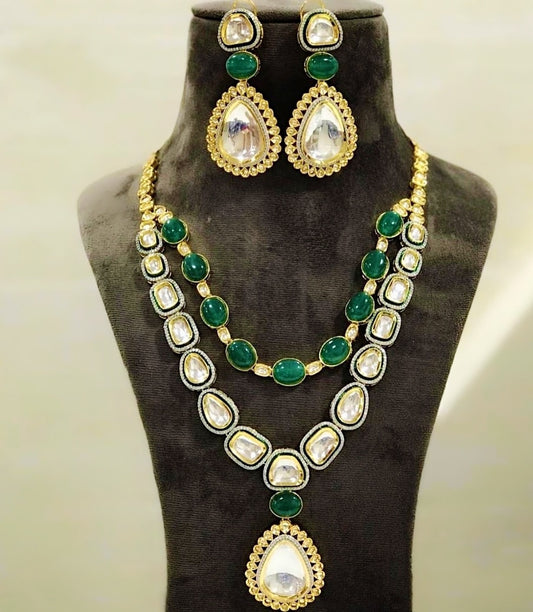Reception long necklace set - Saffronfashionindia