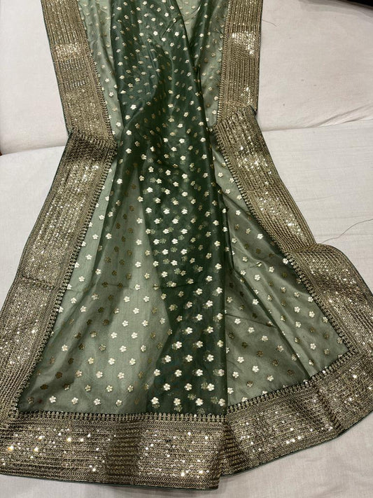 Kora partywear saree - Saffronfashionindia