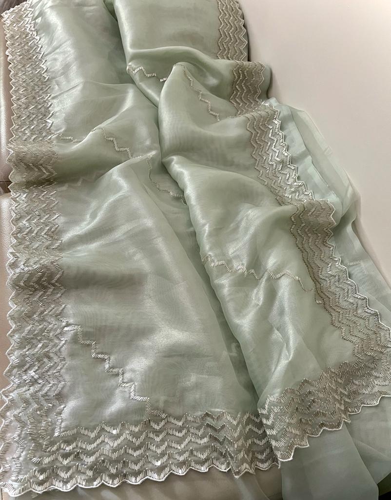 Kinisha tissue partywear saree - Saffronfashionindia