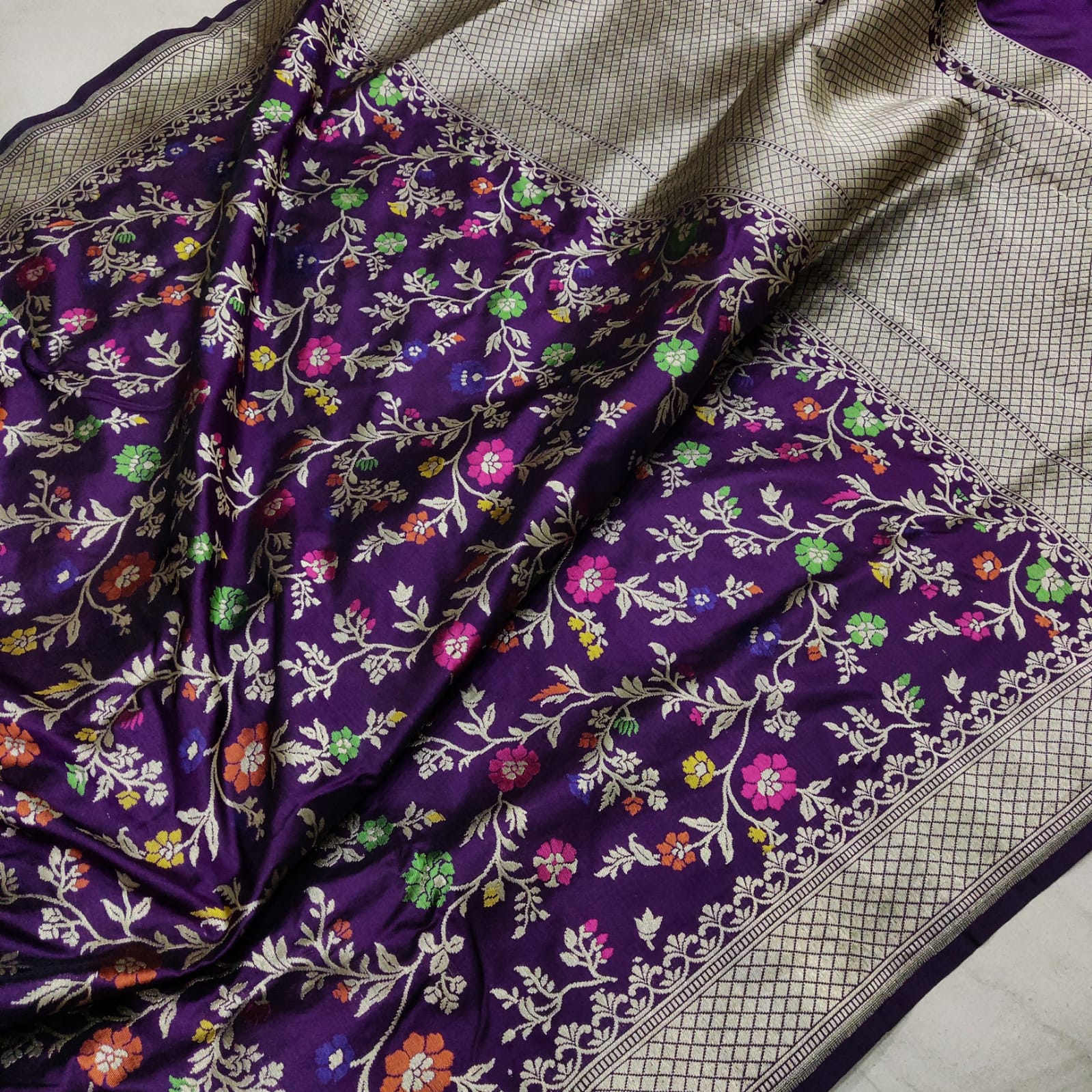 Vanisha handwoven Katan silk sari - Saffronfashionindia