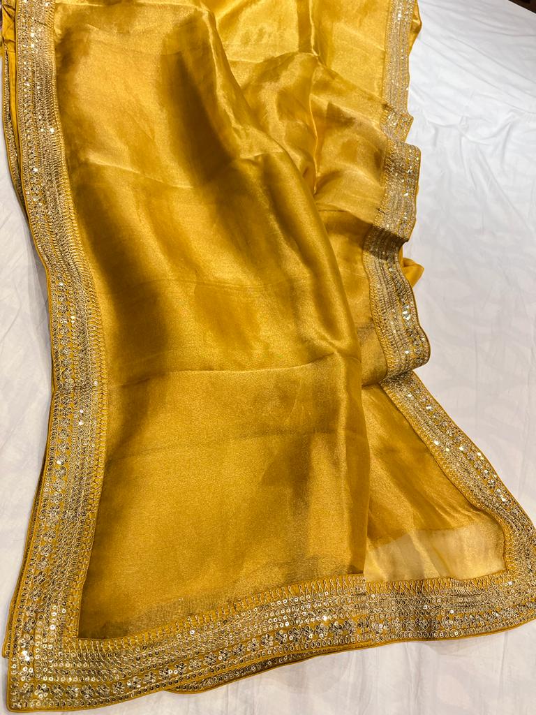 Kanjeevaram inspired tissue saree - Saffronfashionindia