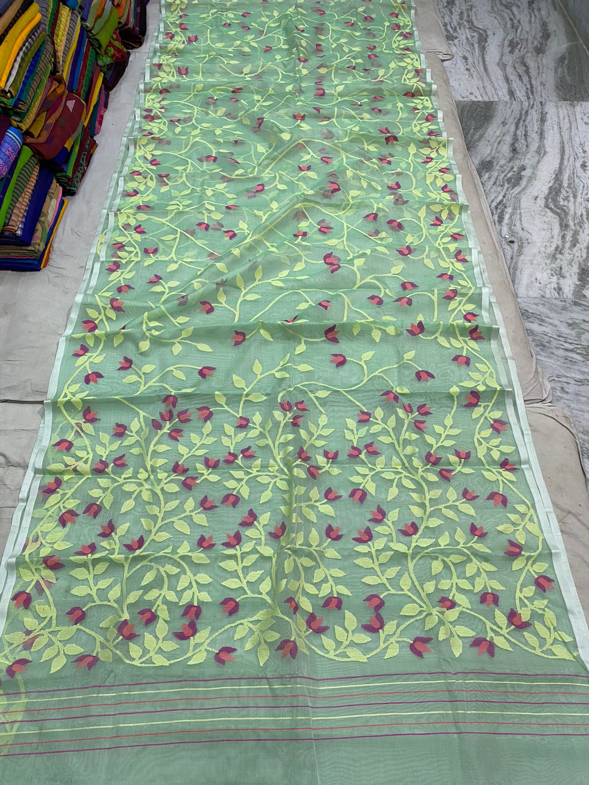 Shisha inspired jamdani saree - Saffronfashionindia
