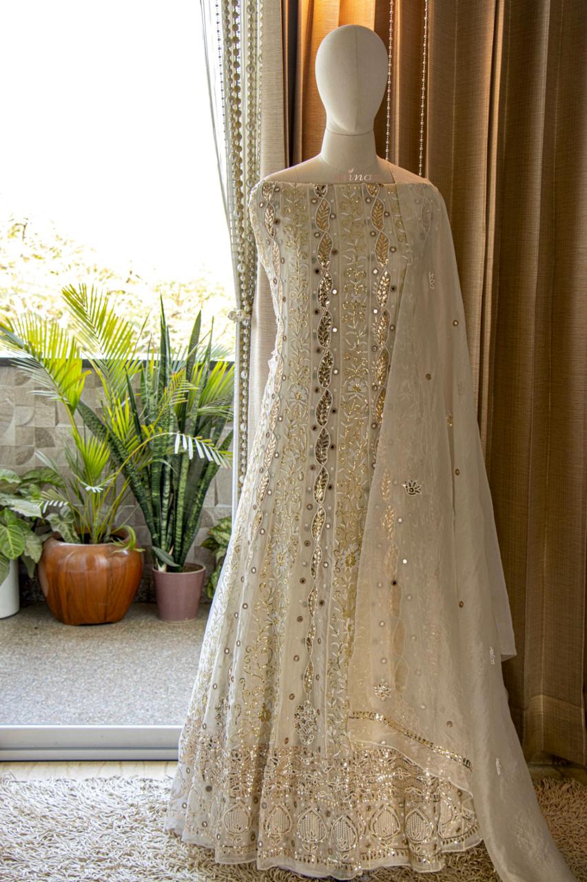 Mahavir elegant Anarkali dress - Saffronfashionindia