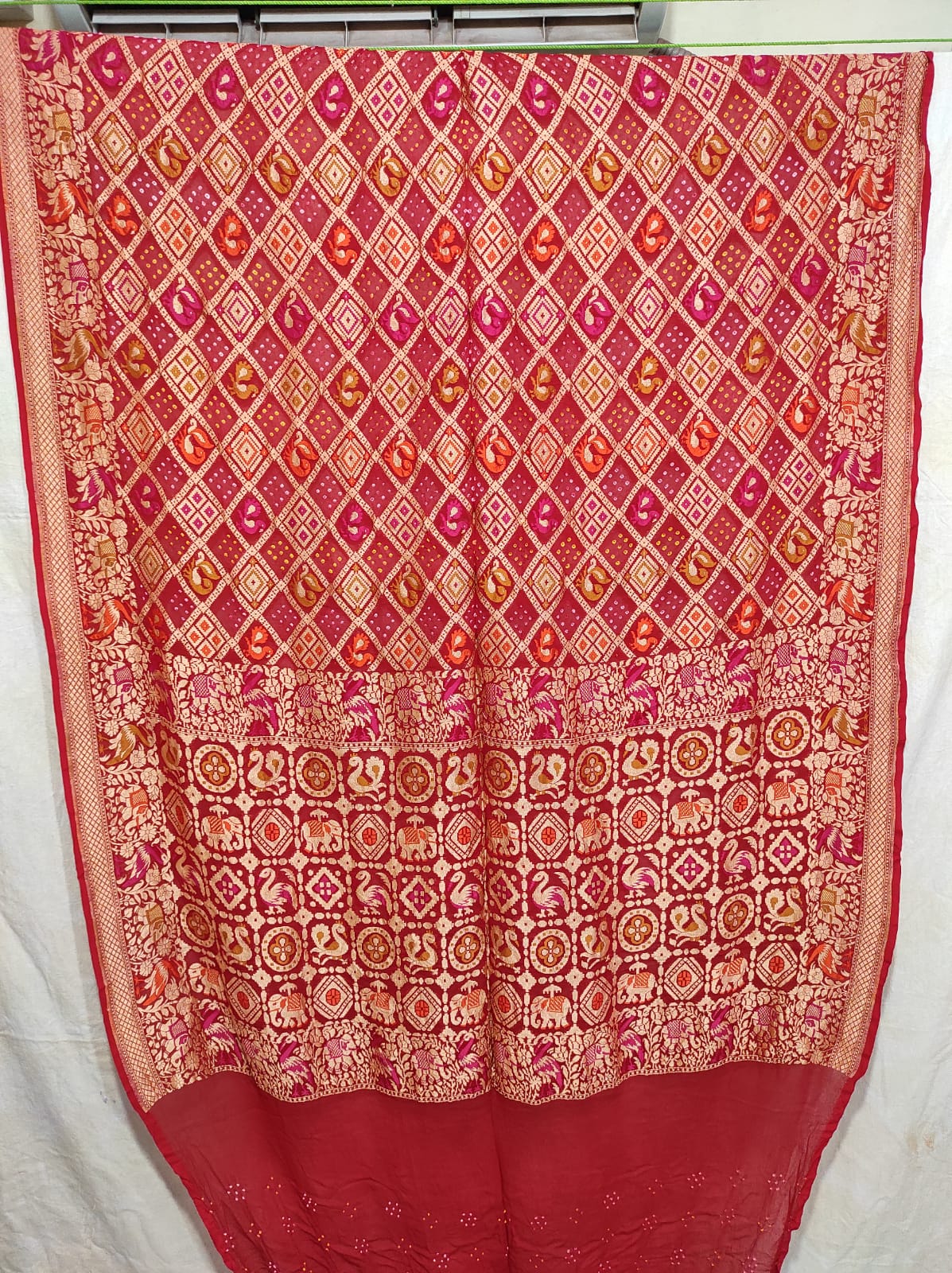 Tiwali banarsi bandhani saree - Saffronfashionindia