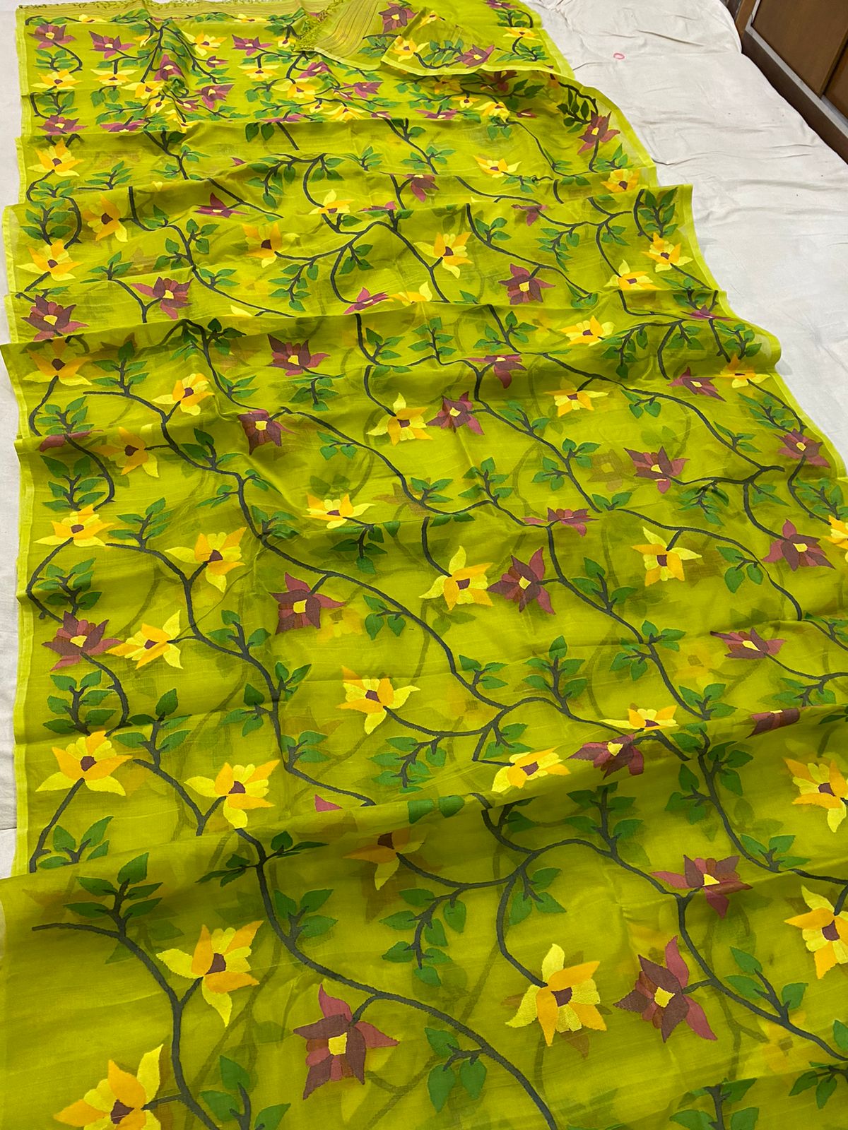 Kinshi jamdani saree - Saffronfashionindia