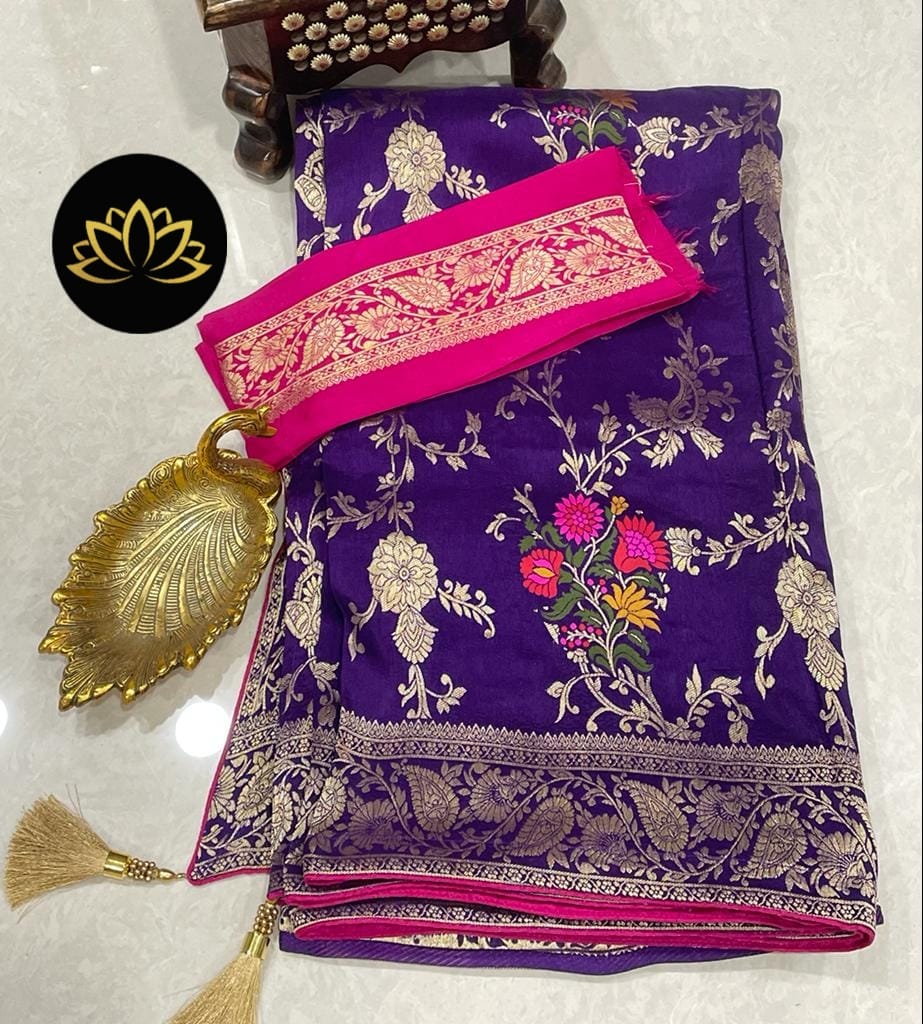 Avika banarsi moonga saree - Saffronfashionindia