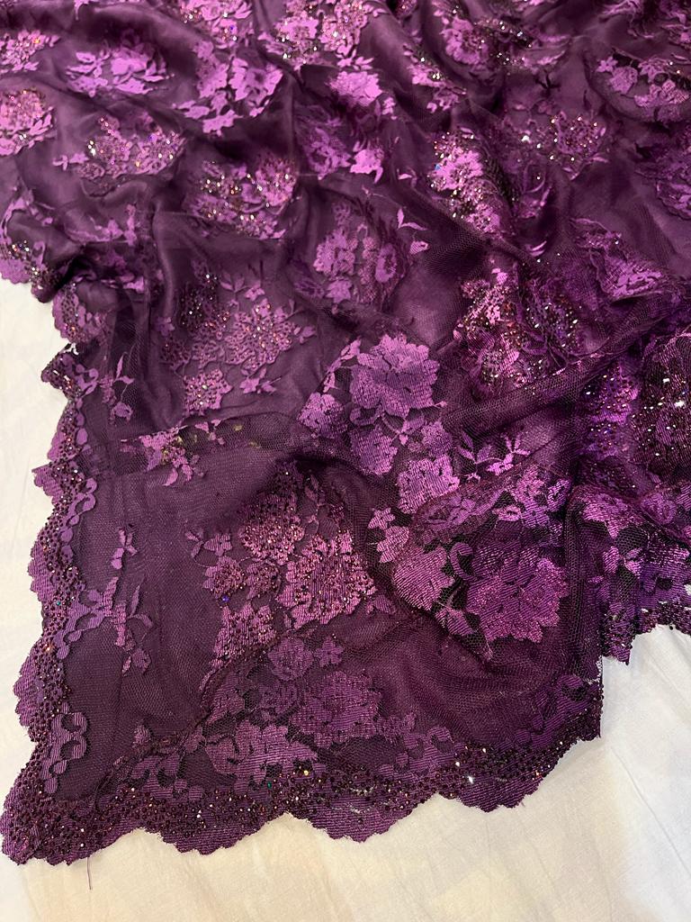 Lacy Swarovski saree - Saffronfashionindia