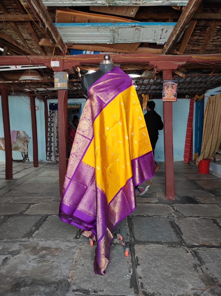 Kanchipuram pure silk dupatta - Saffronfashionindia