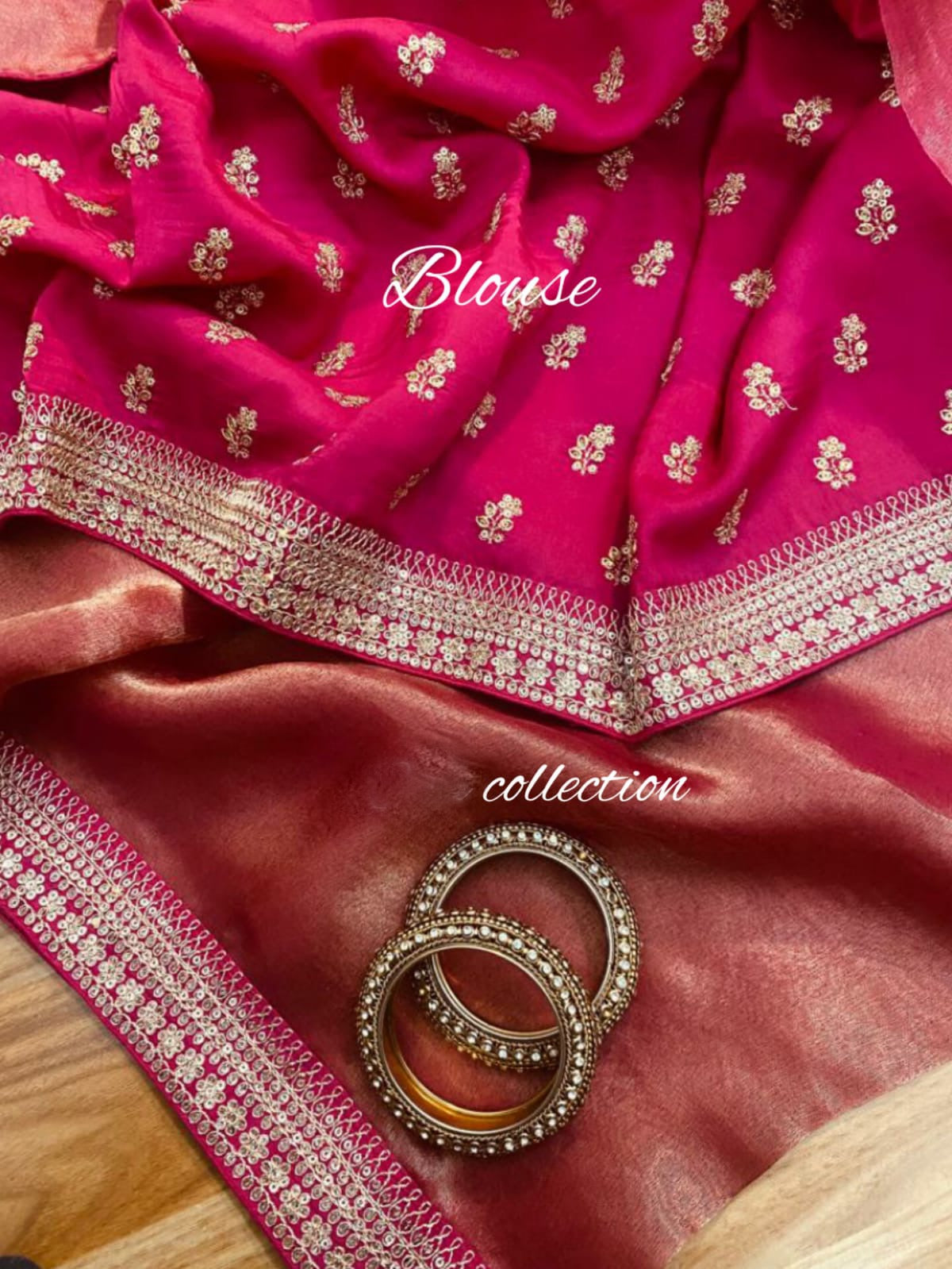 Sameksha organza saree women saree blouse - Saffronfashionindia