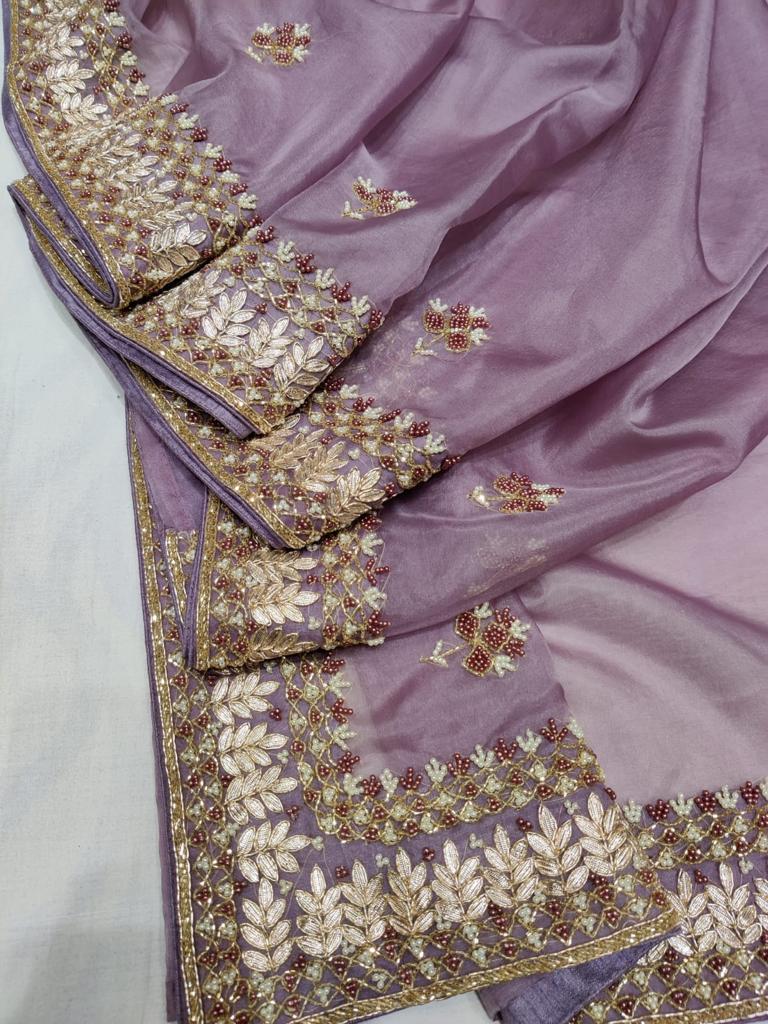 Rivaaz gottapatti saree/Pearl saree - Saffronfashionindia