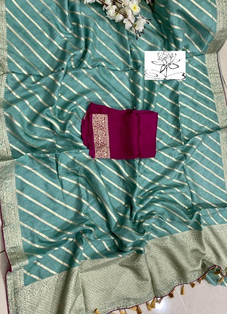 Lehariya inspired banarsi saree - Saffronfashionindia