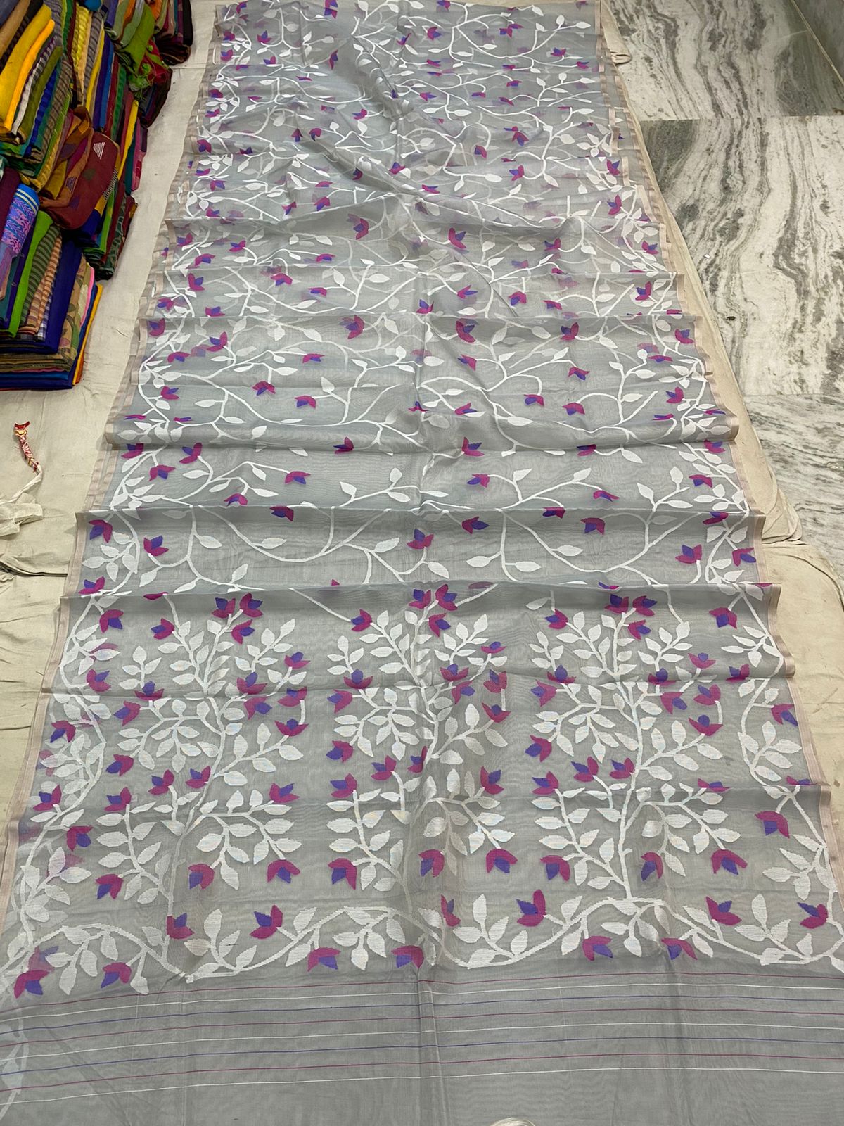Shisha inspired jamdani saree - Saffronfashionindia