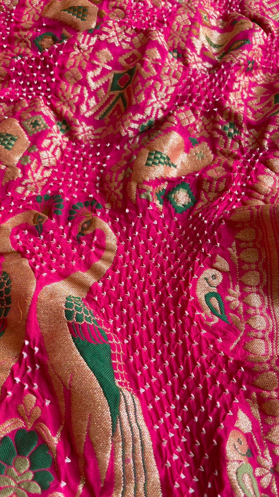 Morni inspired bandhej pink dupatta - Saffronfashionindia