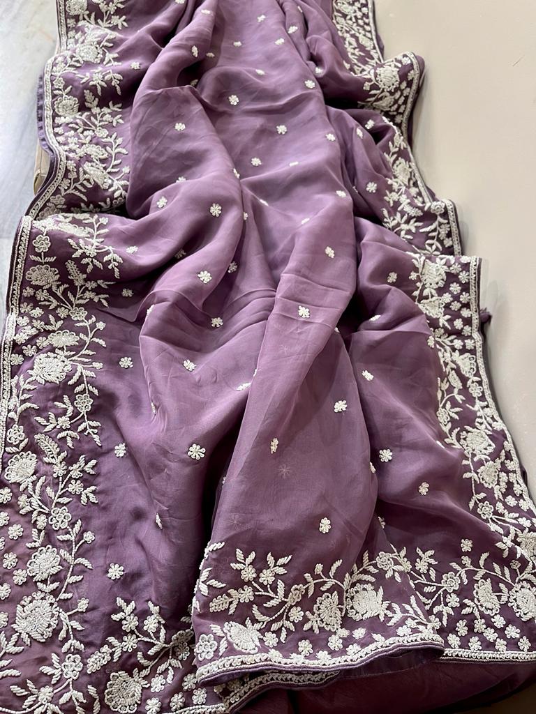 Lipshika katdana organza saree - Saffronfashionindia