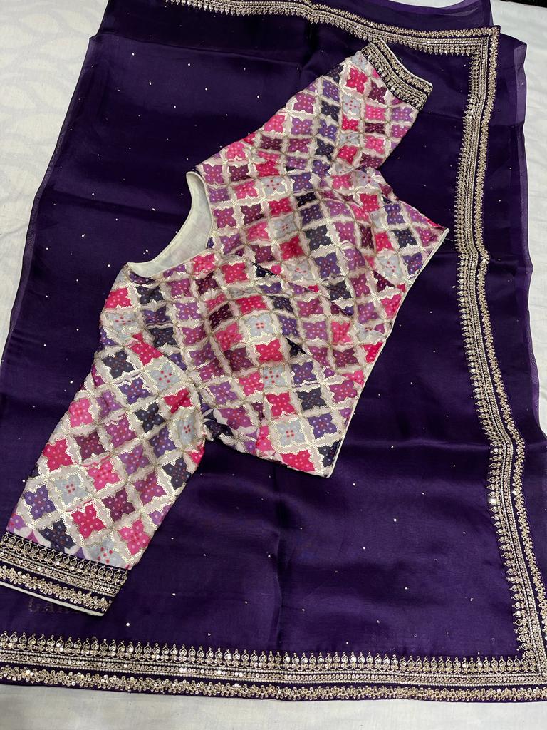 Susane organza saree - Saffronfashionindia