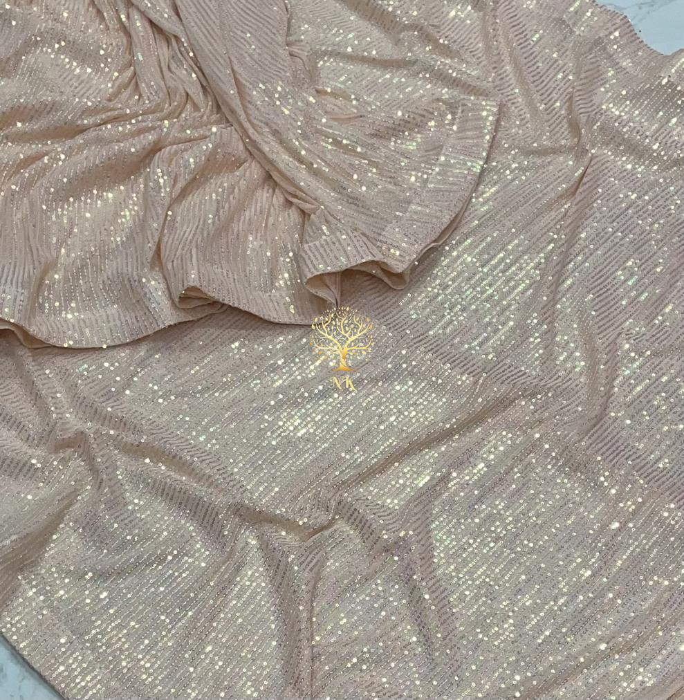 Elegant sequins partywear saree - Saffronfashionindia