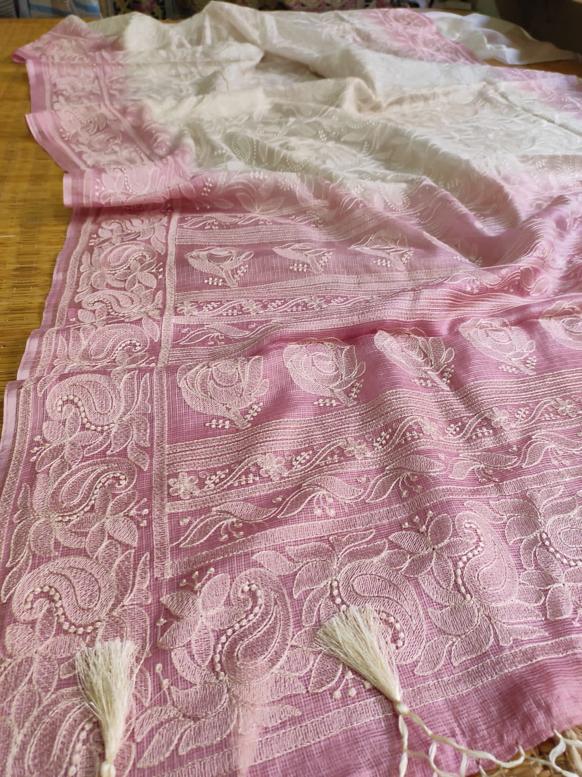 Tussar kota Indian saree - Saffronfashionindia
