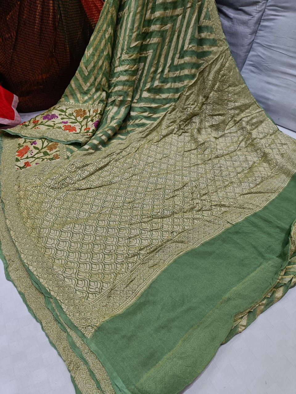 Zig zag inspired striped saree - Saffronfashionindia