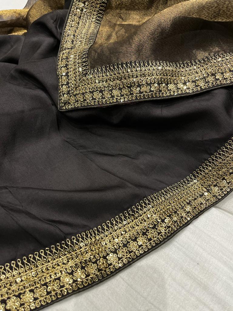 Kanjeevaram inspired tissue saree - Saffronfashionindia