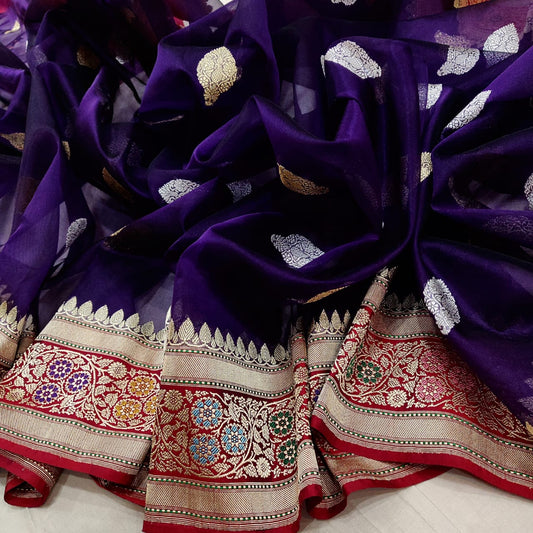 Umrao kora handwoven saree - Saffronfashionindia