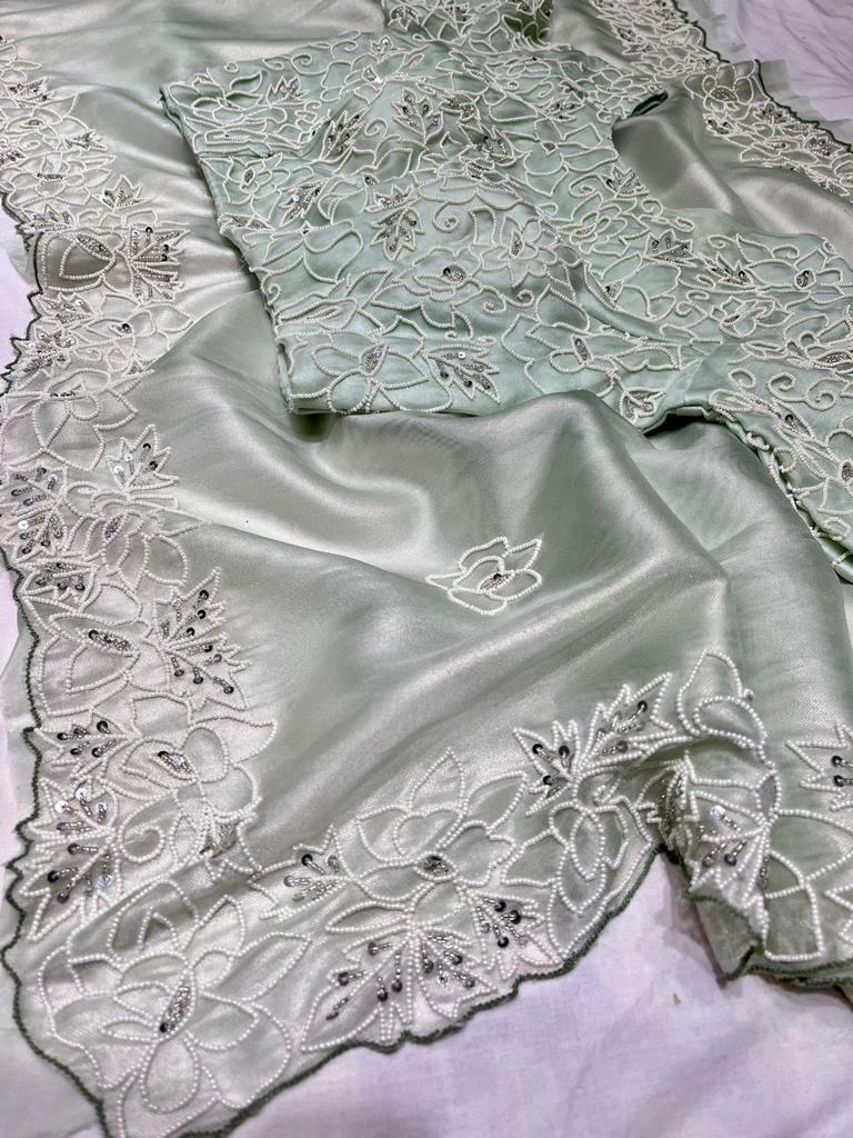 Fairly Pearl saree - Saffronfashionindia