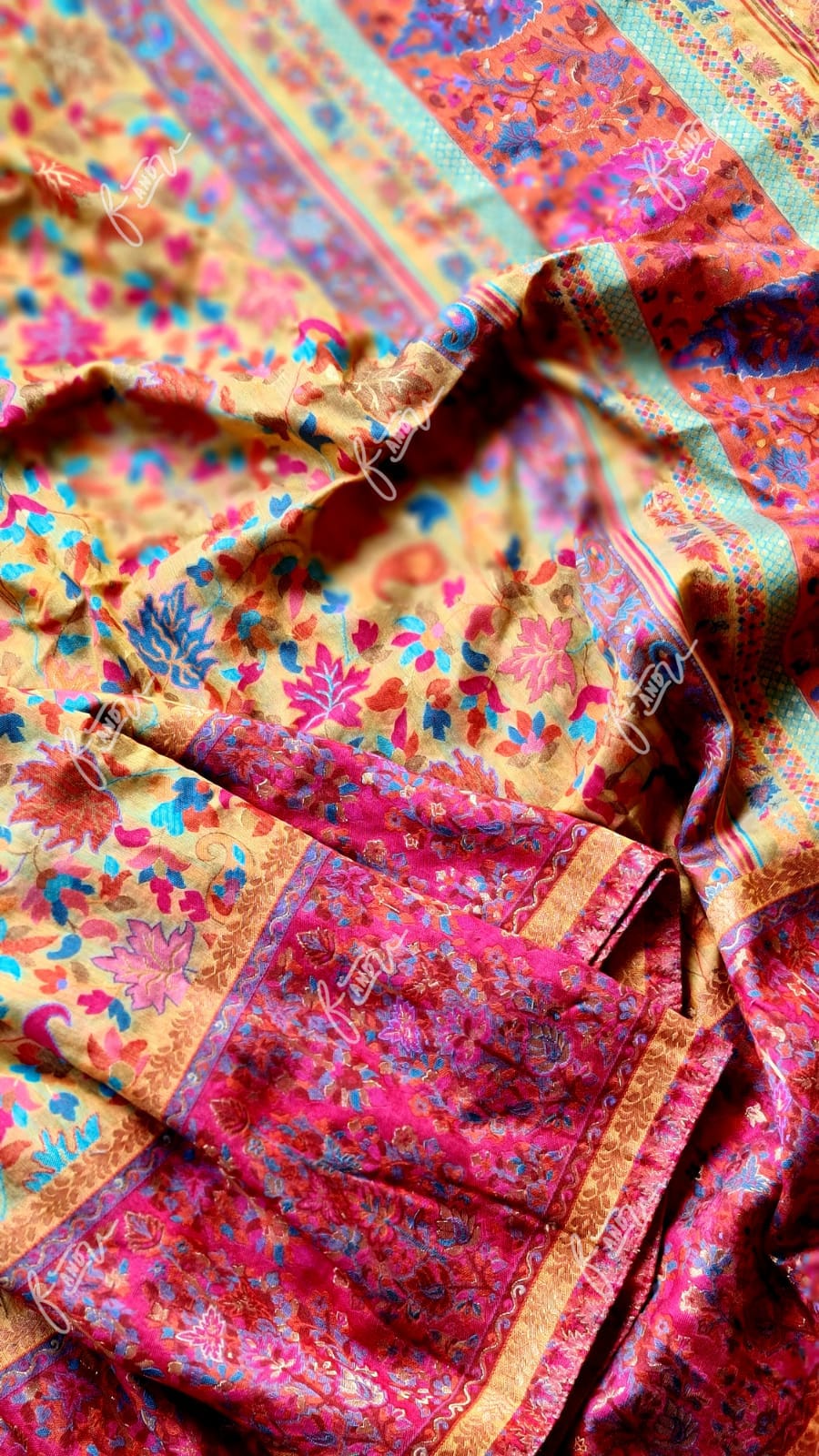 Kashmiri inspired Kani silk saree - Saffronfashionindia
