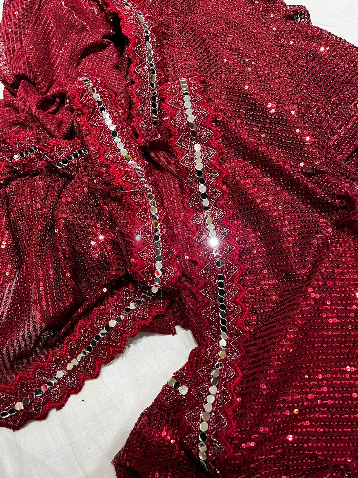 Sequins net saree - Saffronfashionindia