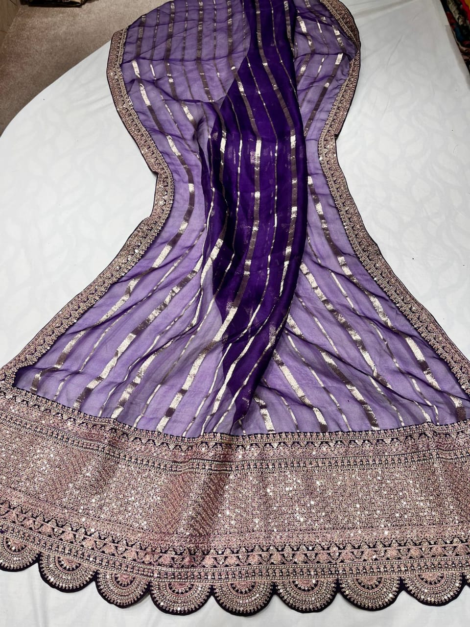 Kora stripes saree - Saffronfashionindia