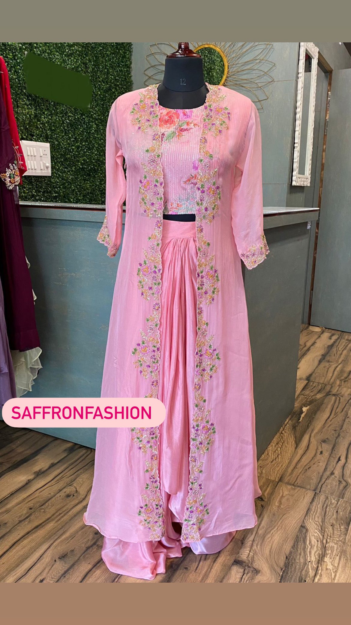 Pink indowestern dress - Saffronfashionindia