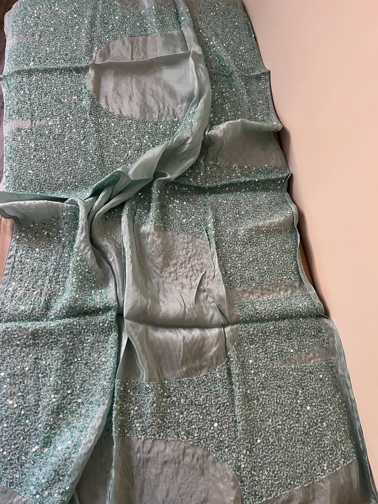 Navika organza pearl saree - Saffronfashionindia