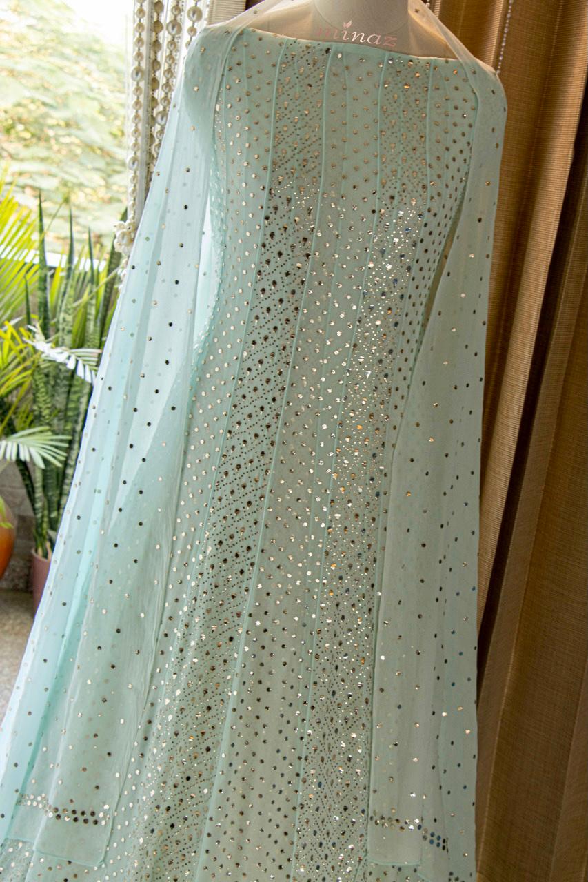 Jamdani Anarkali suit - Saffronfashionindia