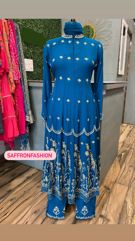 Numisha gorgette Indian dress - Saffronfashionindia