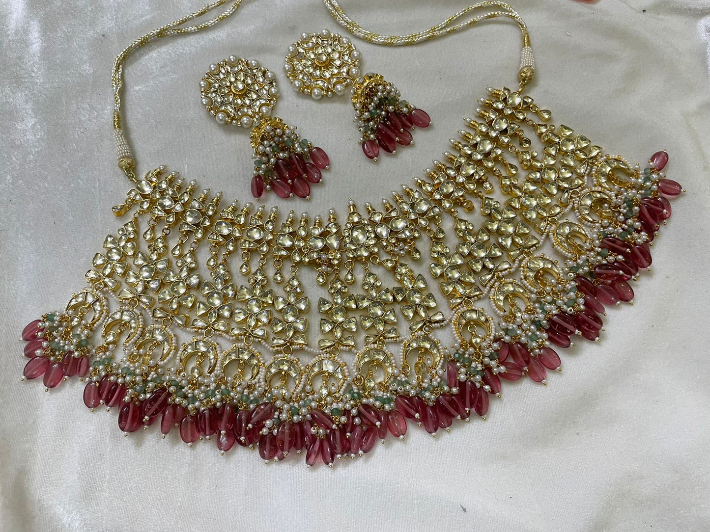 Kinasha Kundan bridal set/bridal set - Saffronfashionindia