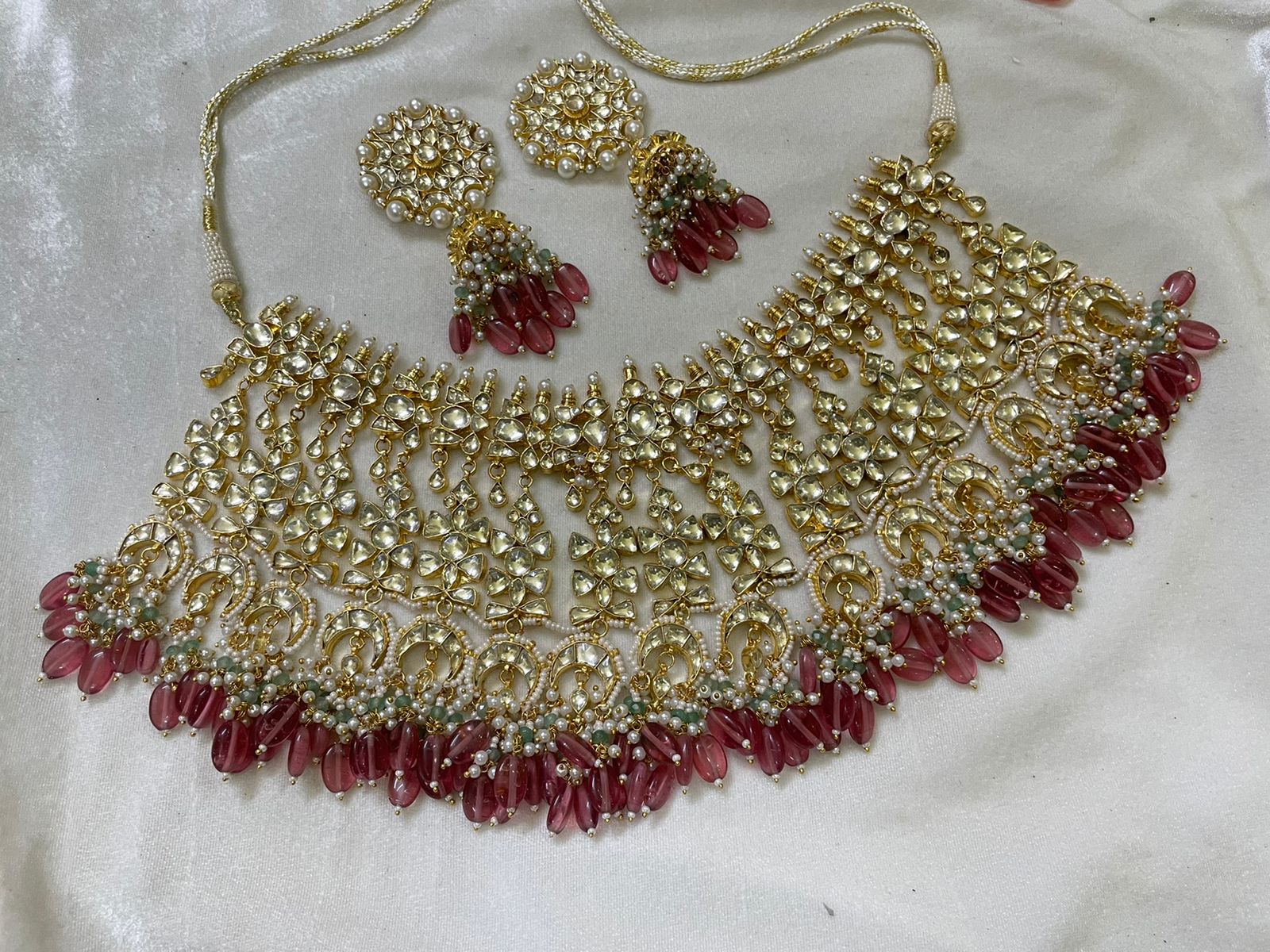 Kinasha Kundan bridal set/bridal set - Saffronfashionindia