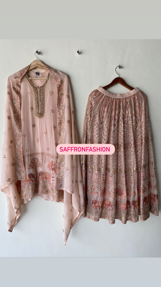 Anik gorgette kurta set - Saffronfashionindia