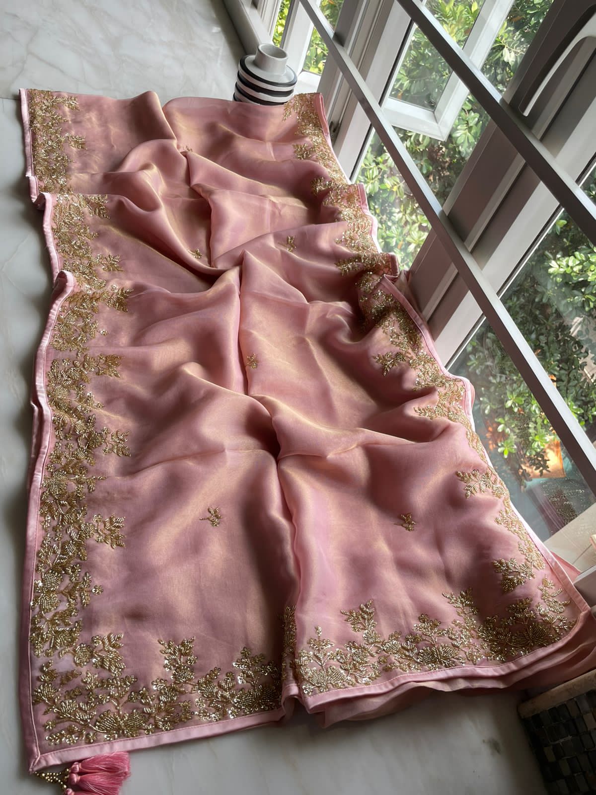 Anisha organza partywear saree - Saffronfashionindia