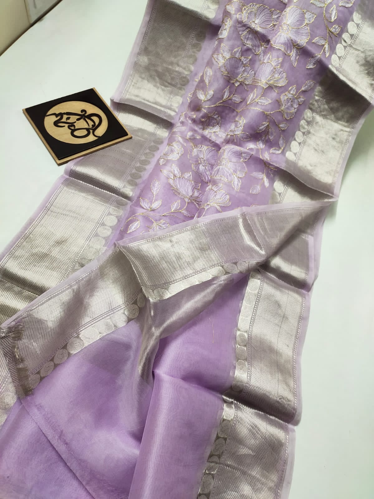 Banarsi kora saree - Saffronfashionindia