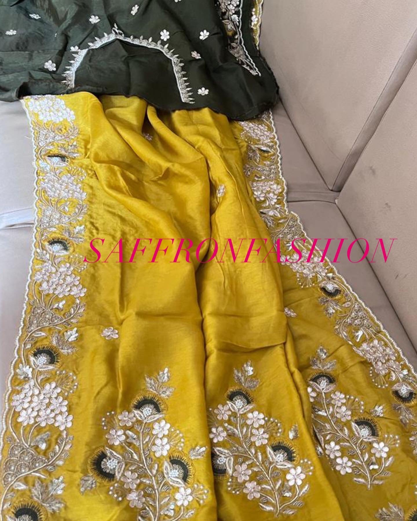 Navesha gottapatti zardosi saree - Saffronfashionindia