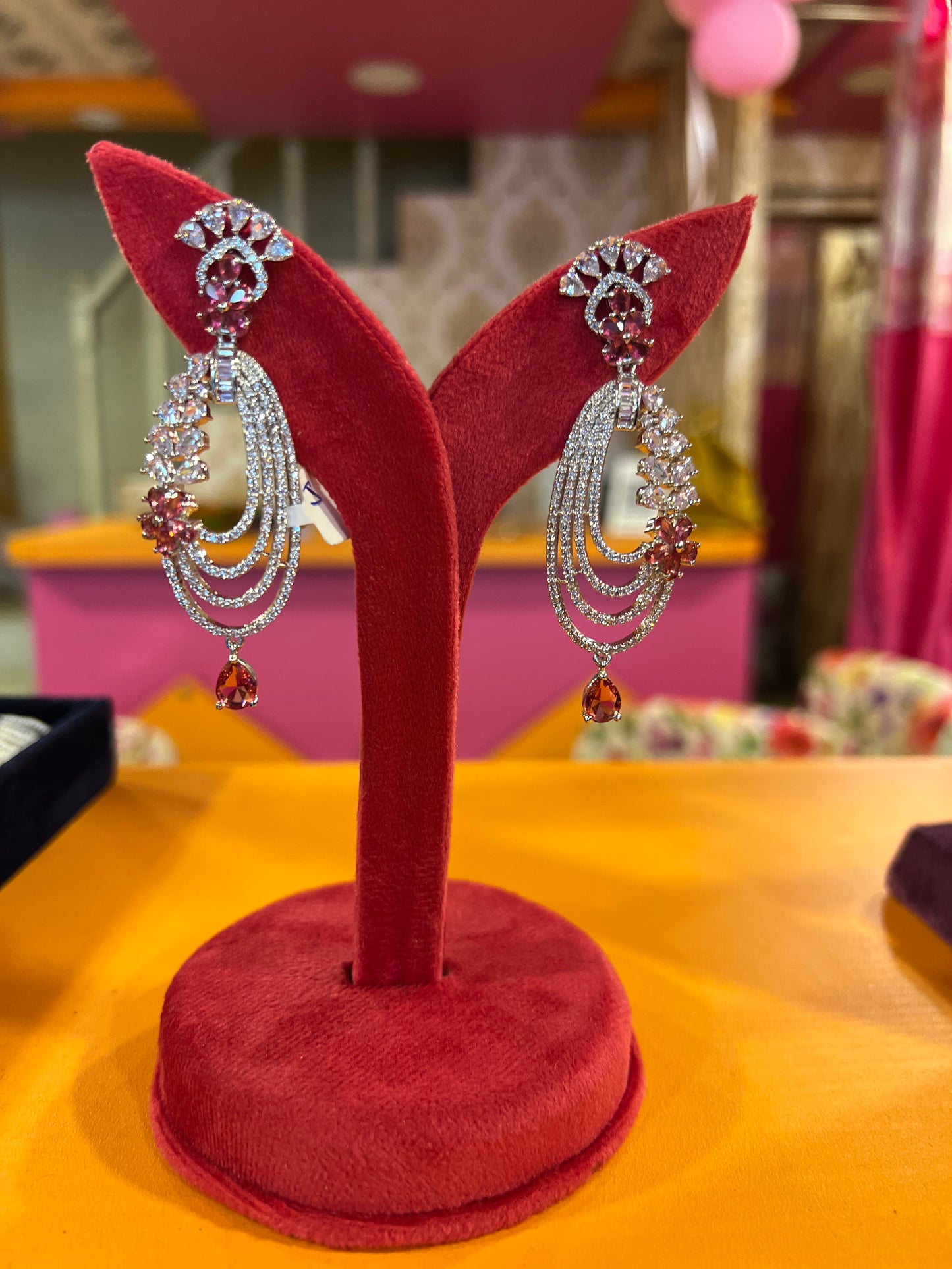 Rubila cocktail earrings - Saffronfashionindia