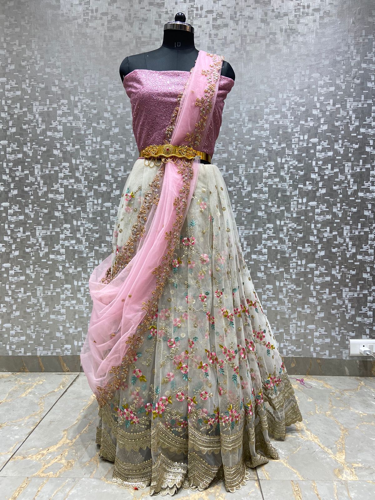 Nivika Embroidered Lehenga - Saffronfashionindia