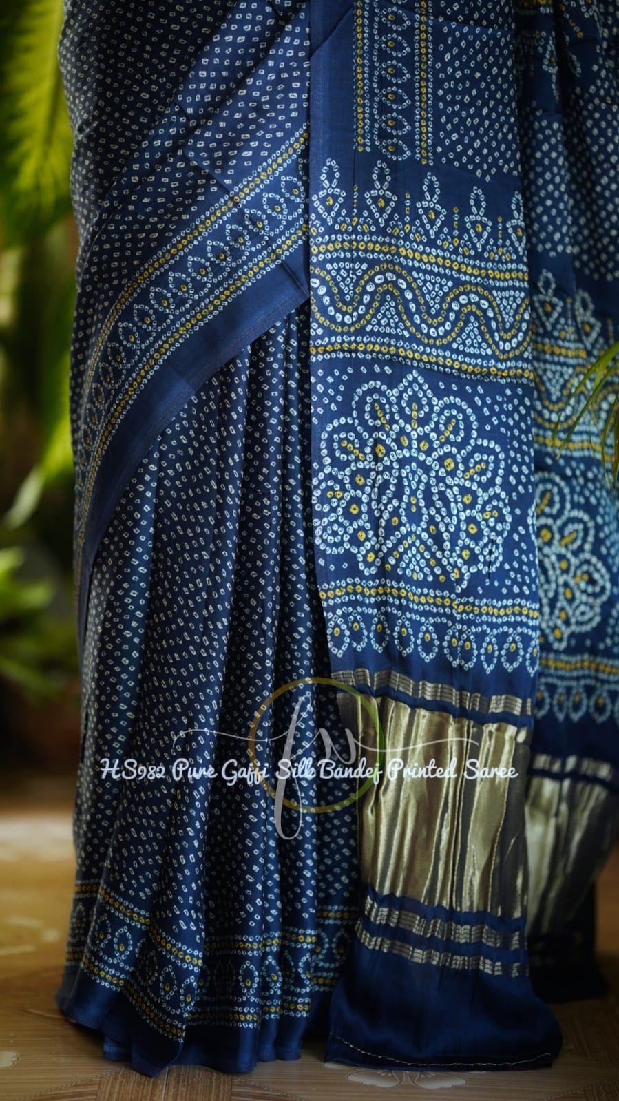 Midnite blue gajji silk saree - Saffronfashionindia