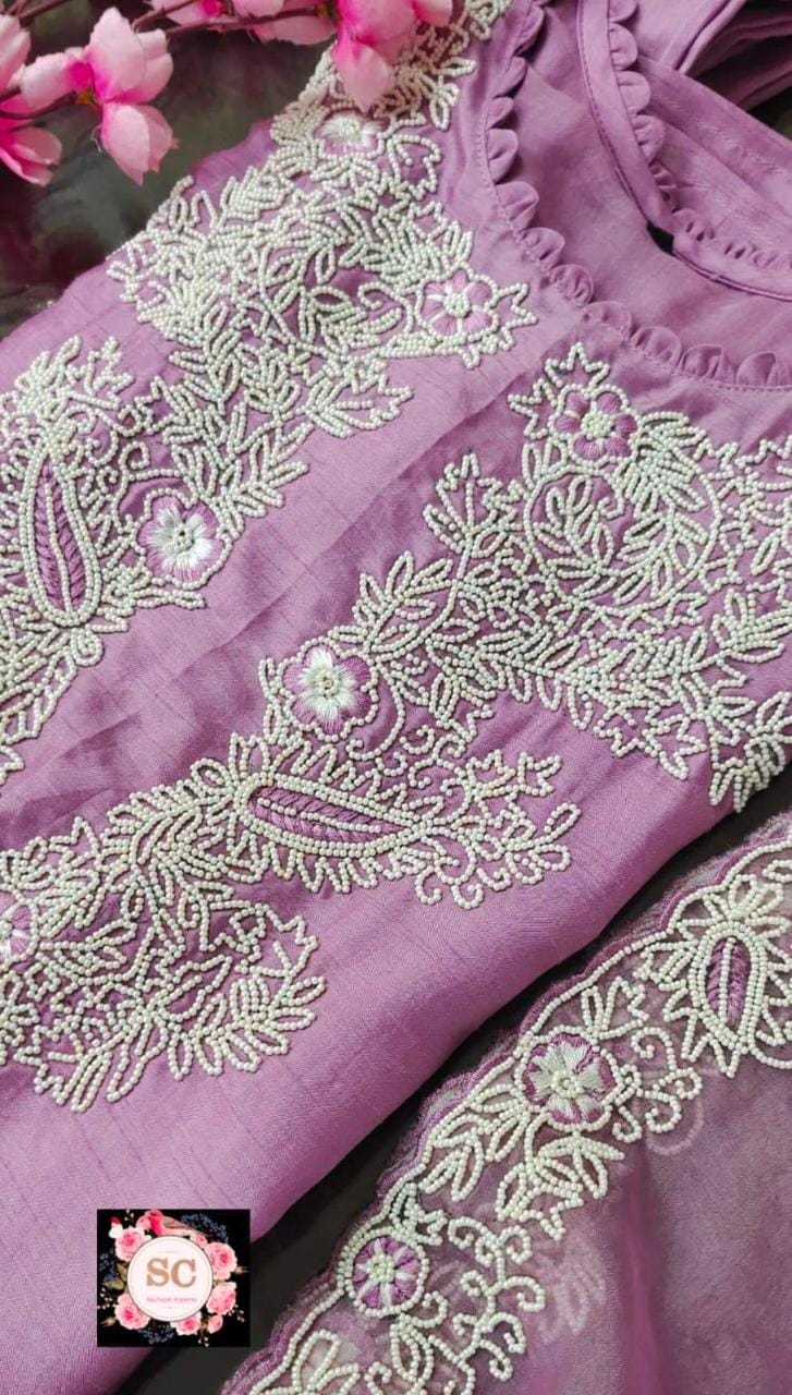Lavender suit style dress - Saffronfashionindia