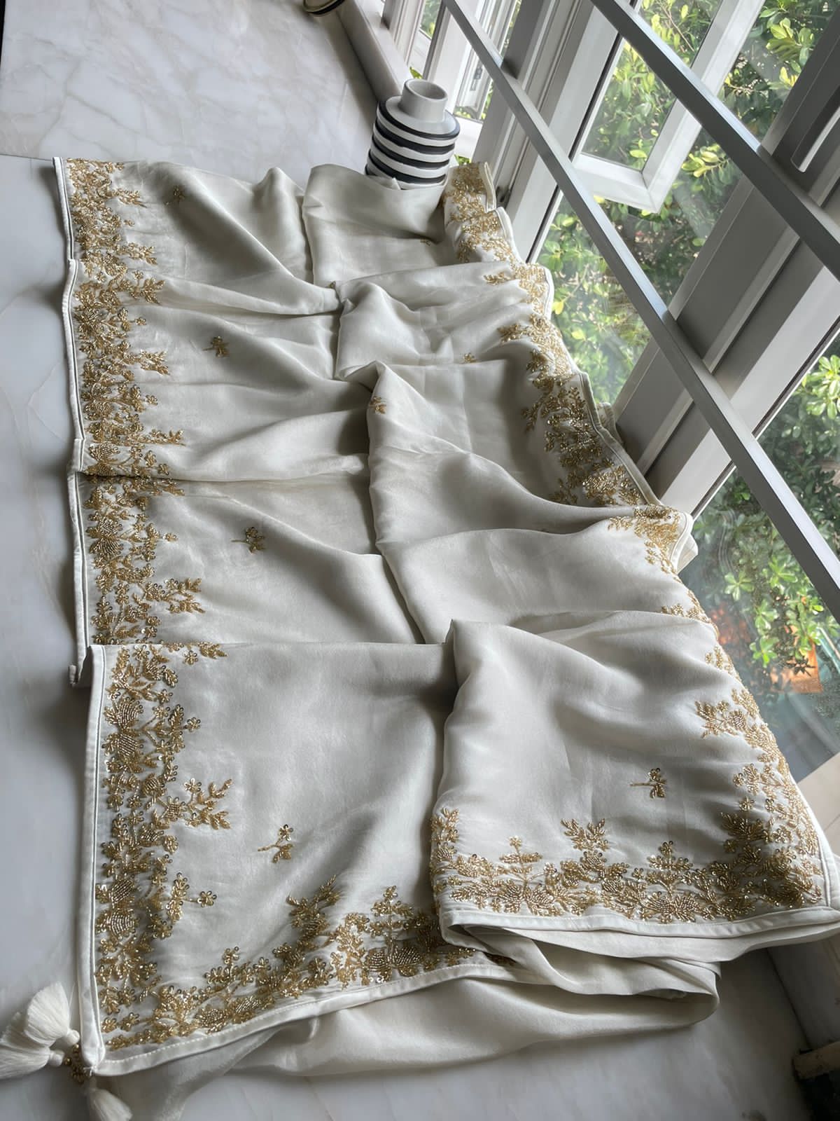 Anisha organza partywear saree - Saffronfashionindia