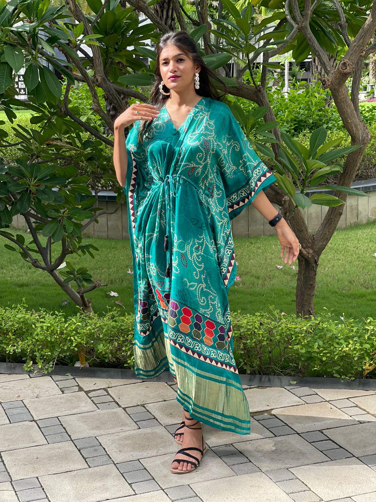 Sinita gajji silk kaftan - Saffronfashionindia