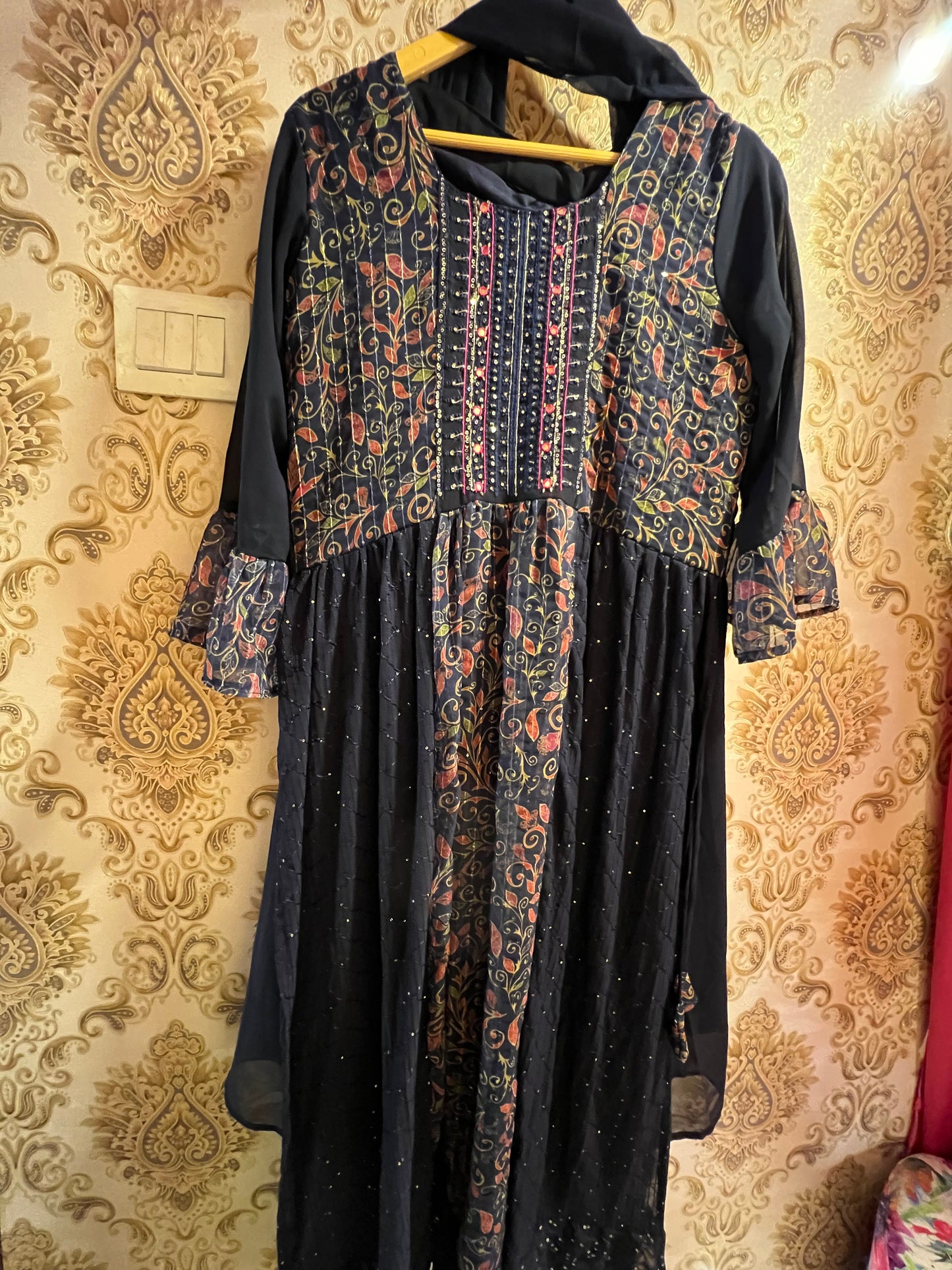 Sushma gorgette kurta dress - Saffronfashionindia