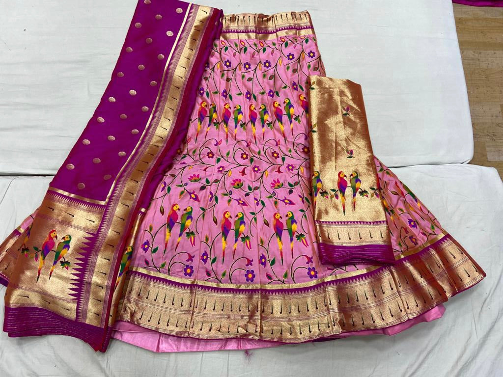 Meenakari Paithani lehangas - Saffronfashionindia